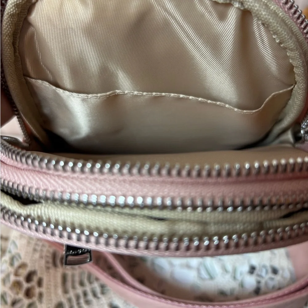 RFID Blocking Inicat Elegant Pink Leather Women's Travel Sling Shoulder Bag NWOT